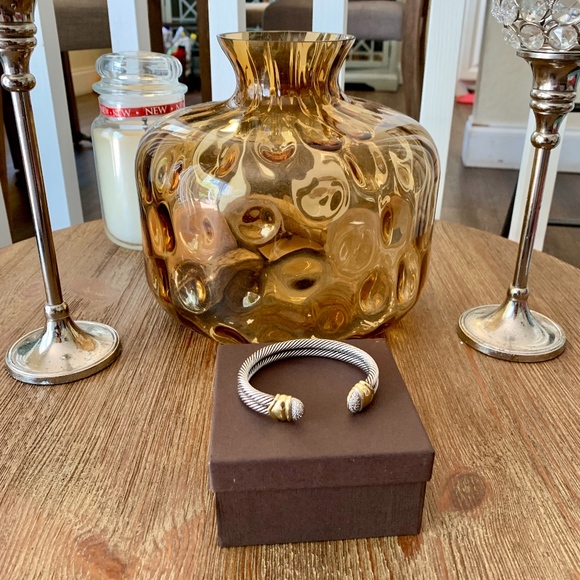 David Yurman Silver/Gold/White 10mm Ss/18k Diamond - Picture 2 of 3